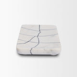 Tratto Rectangular White Marble Decorative Tray from Mercana - Luna Furniture