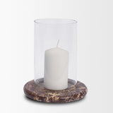 Bordo Red Marble w/ Glass Hurricane Candle Holder from Mercana - Luna Furniture