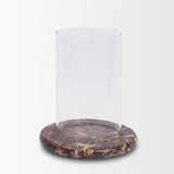 Bordo Red Marble w/ Glass Hurricane Candle Holder from Mercana - Luna Furniture