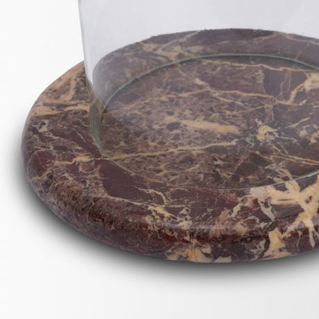 Bordo Red Marble w/ Glass Hurricane Candle Holder from Mercana - Luna Furniture