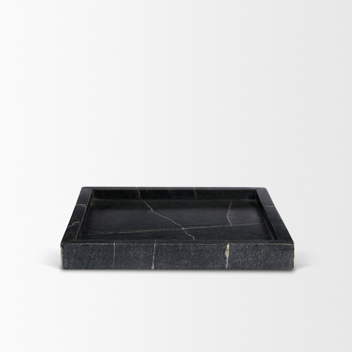Stratus Black Marble Square Decorative Tray from Mercana - Luna Furniture