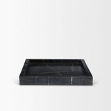 Stratus Black Marble Square Decorative Tray from Mercana - Luna Furniture