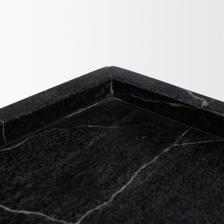Stratus Black Marble Square Decorative Tray from Mercana - Luna Furniture