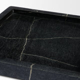 Stratus Black Marble Square Decorative Tray from Mercana - Luna Furniture