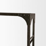 Brodie VII 32L x 22W x 94H Brown Wood Gun-Metal Bracing Four Shelf Shelving Unit from Mercana - Luna Furniture