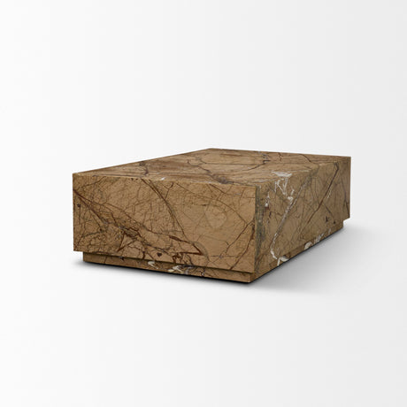 Matteo Solid Rainforest Rust Marble Rectangular Coffee Table from Mercana - Luna Furniture