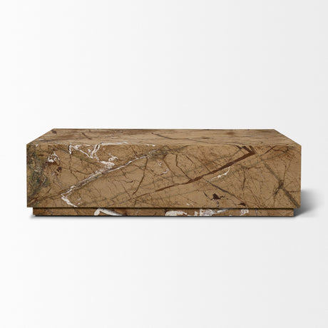 Matteo Solid Rainforest Rust Marble Rectangular Coffee Table from Mercana - Luna Furniture