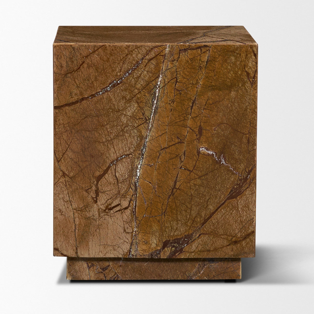 Matteo Solid Rainforest Rust Marble Square Side Table from Mercana - Luna Furniture