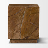 Matteo Solid Rainforest Rust Marble Square Side Table from Mercana - Luna Furniture