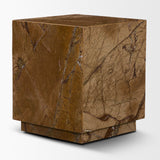 Matteo Solid Rainforest Rust Marble Square Side Table from Mercana - Luna Furniture