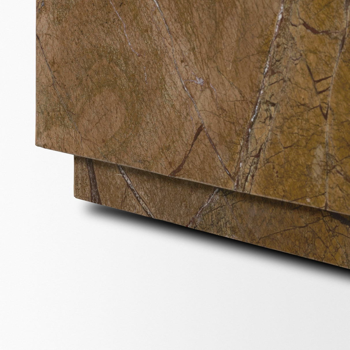 Matteo Solid Rainforest Rust Marble Square Side Table from Mercana - Luna Furniture