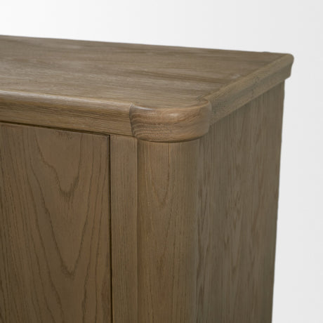 Alden Medium Brown Wood 4-Door Closed Sideboard from Mercana - Luna Furniture