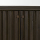 Cinder Distressed Dark Brown Wood Reeded 4-Door Closed Sideboard from Mercana - Luna Furniture
