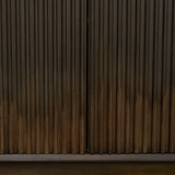 Cinder Distressed Dark Brown Wood Reeded 4-Door Closed Sideboard from Mercana - Luna Furniture