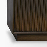 Cinder Distressed Dark Brown Wood Reeded 4-Door Closed Sideboard from Mercana - Luna Furniture
