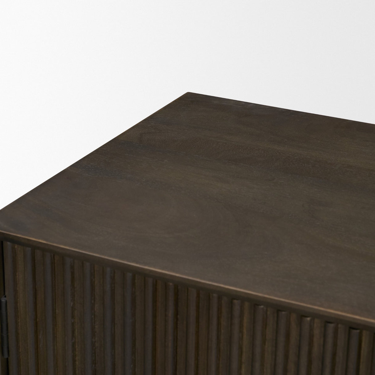 Cinder Distressed Dark Brown Wood Reeded 2-Door Closed Accent Cabinet from Mercana - Luna Furniture
