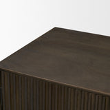 Cinder Distressed Dark Brown Wood Reeded 2-Door Closed Accent Cabinet from Mercana - Luna Furniture