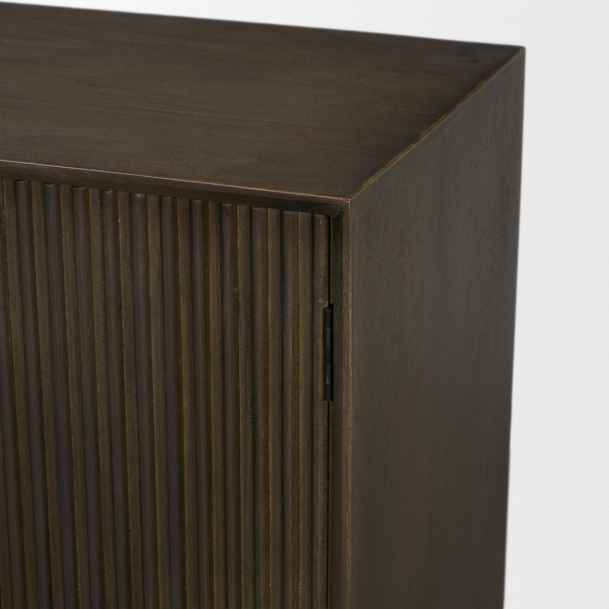 Cinder Distressed Dark Brown Wood Reeded 2-Door Closed Accent Cabinet from Mercana - Luna Furniture