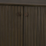 Cinder Distressed Dark Brown Wood Reeded 2-Door Closed Accent Cabinet from Mercana - Luna Furniture