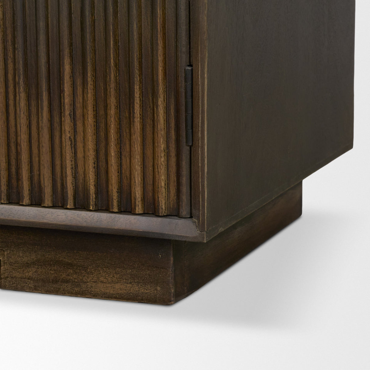 Cinder Distressed Dark Brown Wood Reeded 2-Door Closed Accent Cabinet from Mercana - Luna Furniture