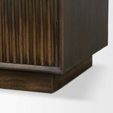 Cinder Distressed Dark Brown Wood Reeded 2-Door Closed Accent Cabinet from Mercana - Luna Furniture