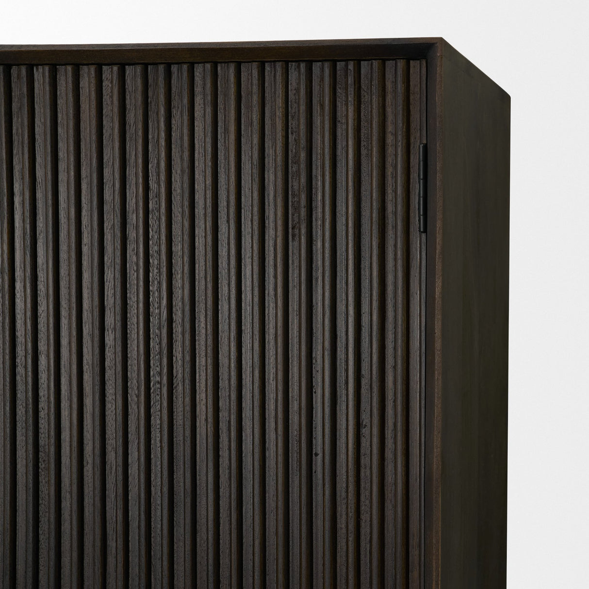 Cinder Distressed Dark Brown Wood Reeded 2-Door Closed Tall Cabinet from Mercana - Luna Furniture