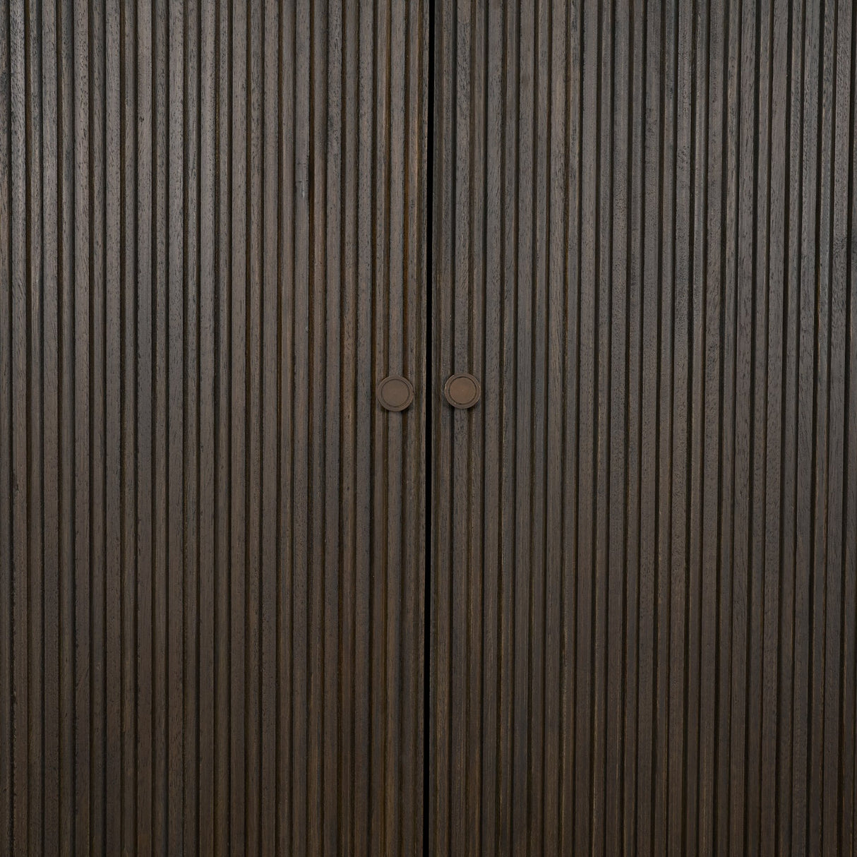 Cinder Distressed Dark Brown Wood Reeded 2-Door Closed Tall Cabinet from Mercana - Luna Furniture
