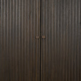 Cinder Distressed Dark Brown Wood Reeded 2-Door Closed Tall Cabinet from Mercana - Luna Furniture