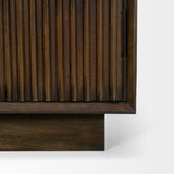 Cinder Distressed Dark Brown Wood Reeded 2-Door Closed Tall Cabinet from Mercana - Luna Furniture