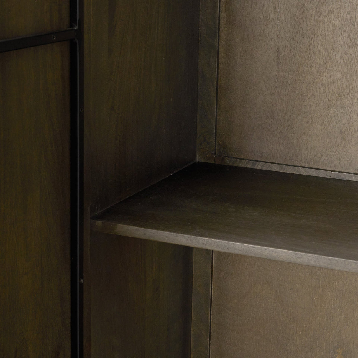 Cinder Distressed Dark Brown Wood Reeded 2-Door Closed Tall Cabinet from Mercana - Luna Furniture