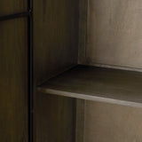 Cinder Distressed Dark Brown Wood Reeded 2-Door Closed Tall Cabinet from Mercana - Luna Furniture