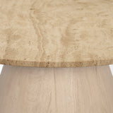Allyson 36" Light Wood Base w/ Travertine Top Coffee Table from Mercana - Luna Furniture
