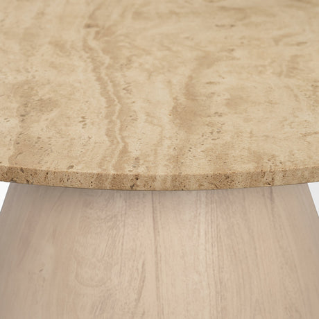Allyson 36" Light Wood Base w/ Travertine Top Coffee Table from Mercana - Luna Furniture
