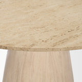 Allyson 42" Light Wood Base w/ Travertine Top Dining Table from Mercana - Luna Furniture