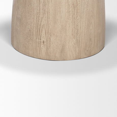 Allyson 42" Light Wood Base w/ Travertine Top Dining Table from Mercana - Luna Furniture