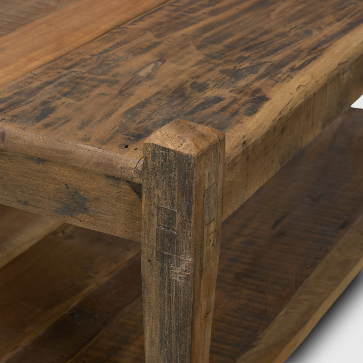 Ashwick Dark Brown Reclaimed Wood Square Coffee Table from Mercana - Luna Furniture