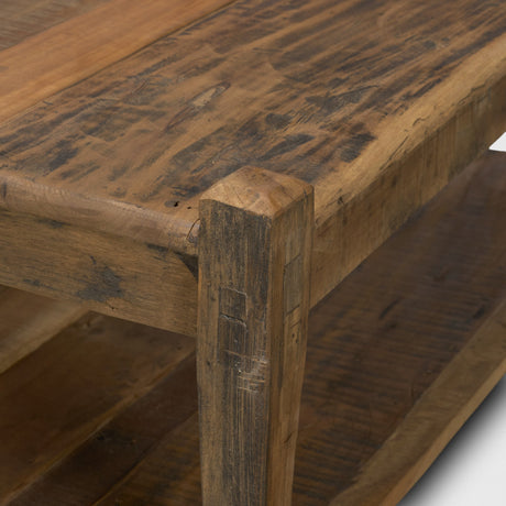 Ashwick Dark Brown Reclaimed Wood Square Coffee Table from Mercana - Luna Furniture