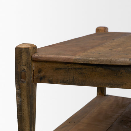 Ashwick Dark Brown Reclaimed Wood Square Coffee Table from Mercana - Luna Furniture