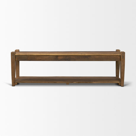 Ashwick Dark Brown Reclaimed Wood Bench from Mercana - Luna Furniture