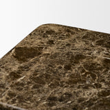 Kendrix Dark Brown Oak Wood Cappuccino Marble 4 Door Closed Sideboard from Mercana - Luna Furniture