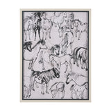 Pony Sketches I by Mercana Studio Hand-Embellished Framed Artwork Matted under Glass from Mercana - Luna Furniture