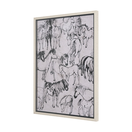 Pony Sketches I by Mercana Studio Hand-Embellished Framed Artwork Matted under Glass from Mercana - Luna Furniture