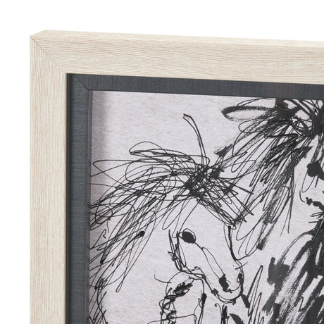 Pony Sketches I by Mercana Studio Hand-Embellished Framed Artwork Matted under Glass from Mercana - Luna Furniture