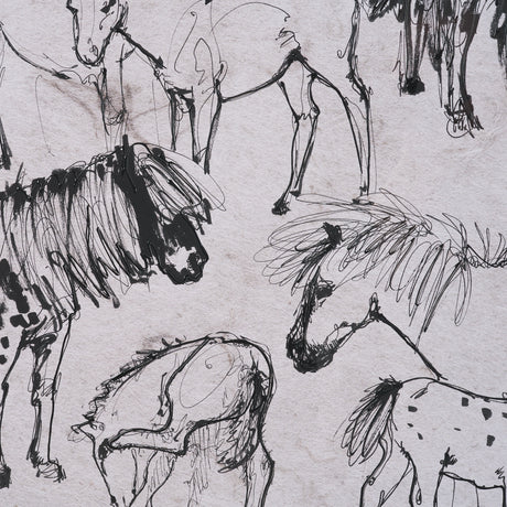 Pony Sketches I by Mercana Studio Hand-Embellished Framed Artwork Matted under Glass from Mercana - Luna Furniture