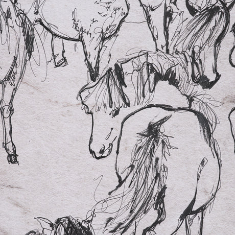 Pony Sketches I by Mercana Studio Hand-Embellished Framed Artwork Matted under Glass from Mercana - Luna Furniture