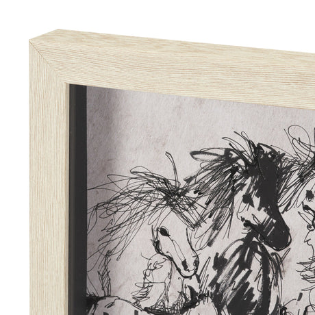 Pony Sketches II by Mercana Studio Hand-Embellished Framed Artwork Matted under Glass from Mercana - Luna Furniture