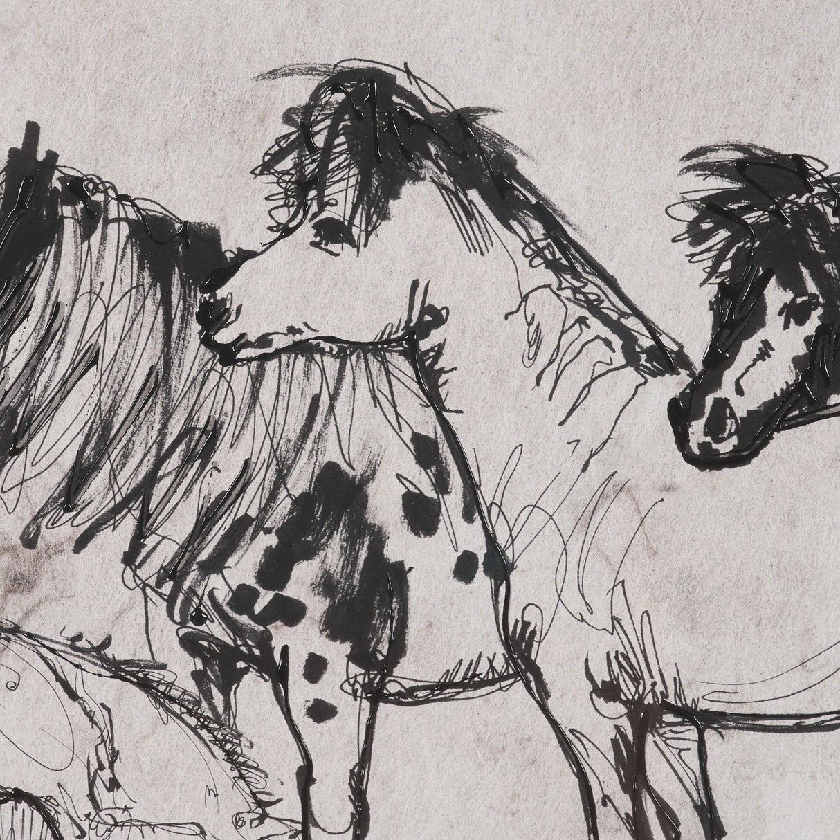 Pony Sketches II by Mercana Studio Hand-Embellished Framed Artwork Matted under Glass from Mercana - Luna Furniture