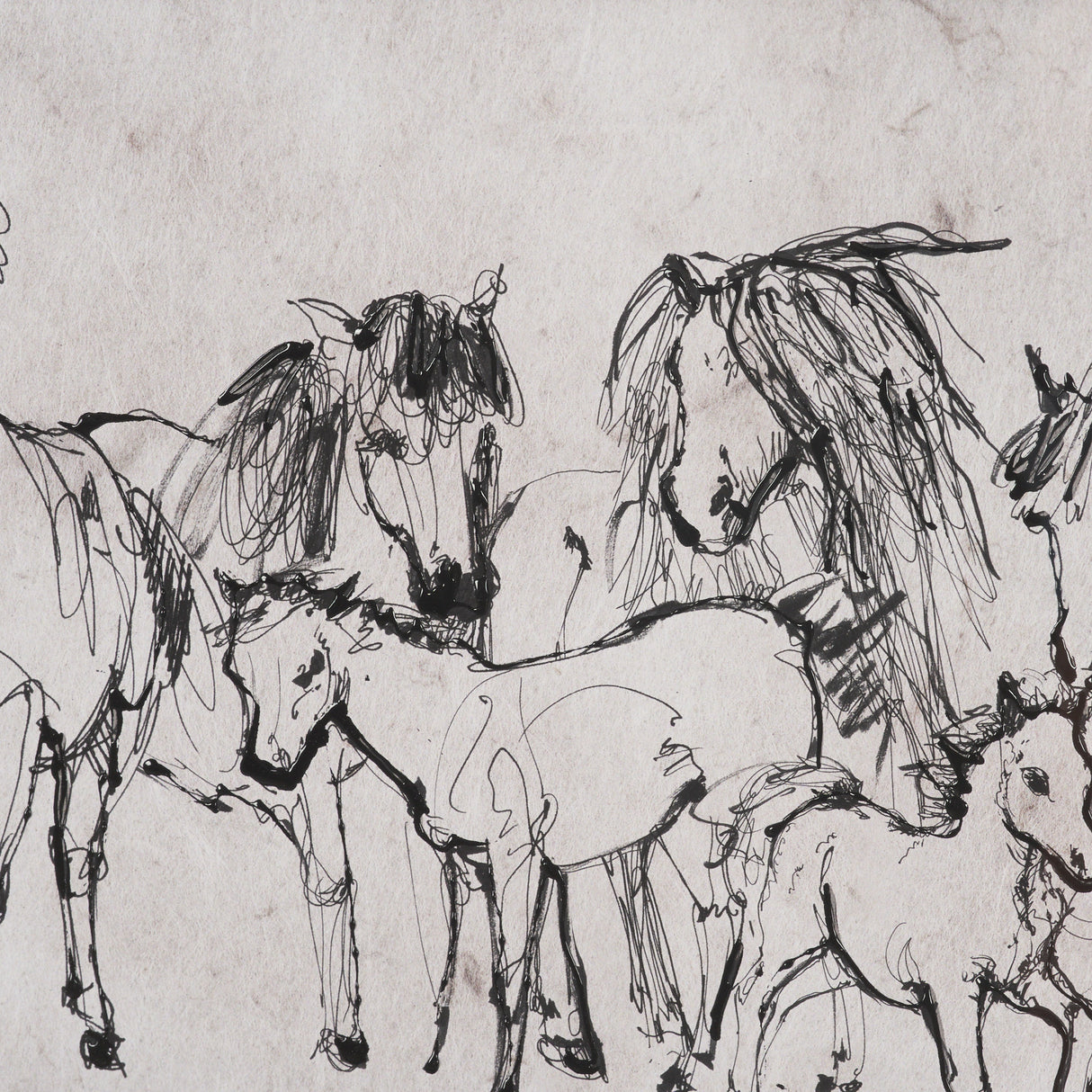 Pony Sketches II by Mercana Studio Hand-Embellished Framed Artwork Matted under Glass from Mercana - Luna Furniture