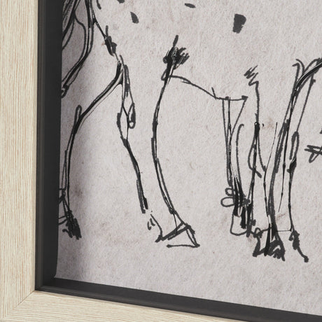 Pony Sketches II by Mercana Studio Hand-Embellished Framed Artwork Matted under Glass from Mercana - Luna Furniture