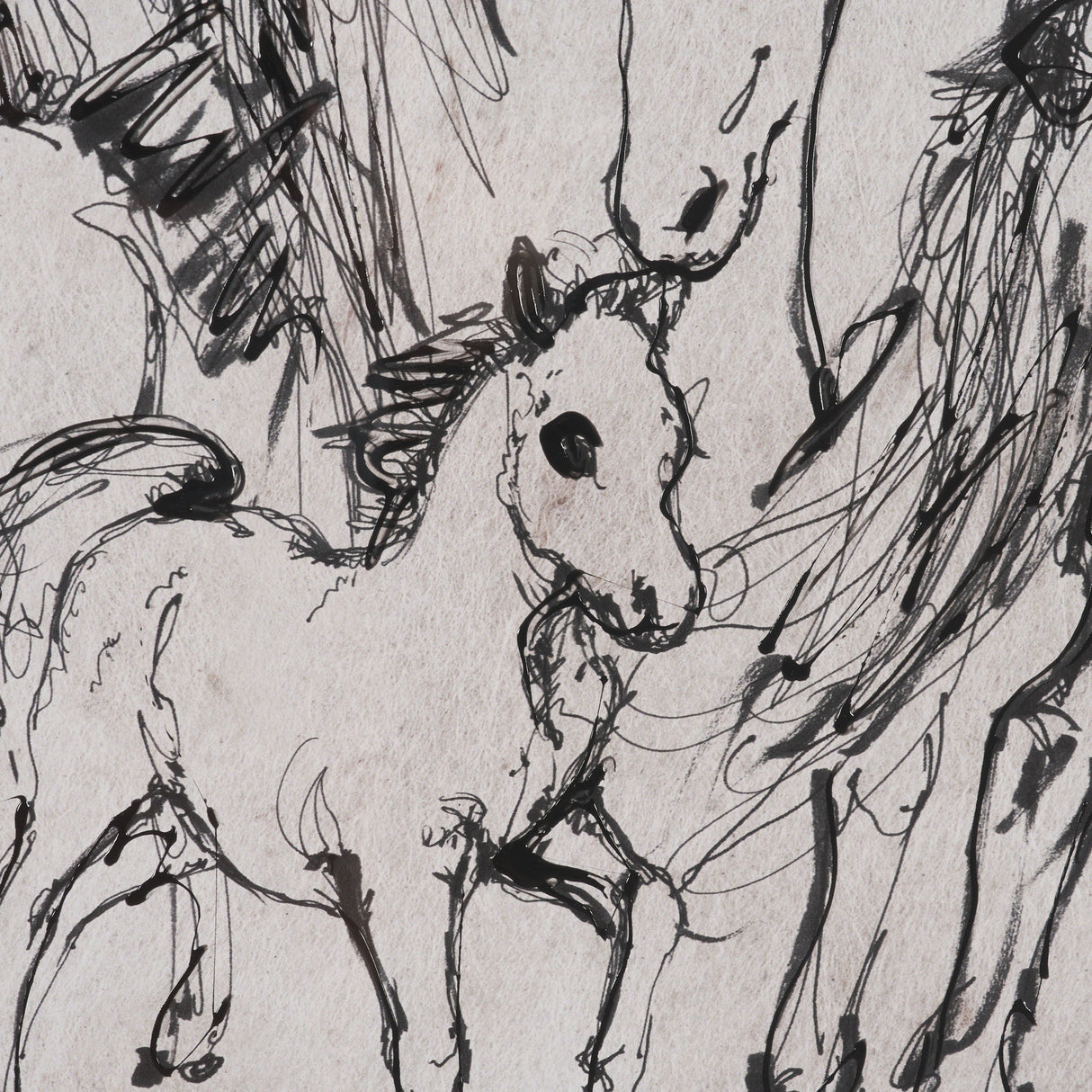 Pony Sketches II by Mercana Studio Hand-Embellished Framed Artwork Matted under Glass from Mercana - Luna Furniture
